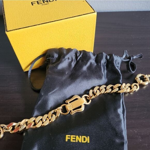 Fendi Goldtone Buckle Bracelet Vintage - Picture 1 of 7